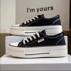 sepatu wanita canvas bertali casual 